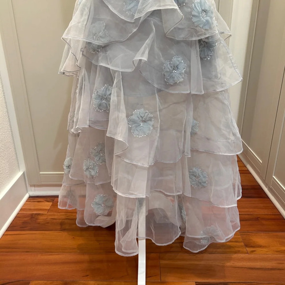 LoveShackFancy Grover Floral-Appliqué Tiered Organza Ruffled Maxi Skirt - Picture 7 of 12